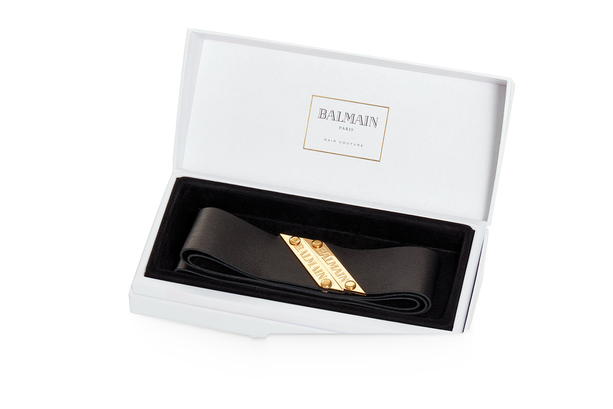 Balmain Genuine Leather Headband Black