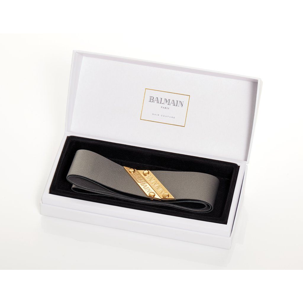 Balmain Genuine Leather Headband Silver