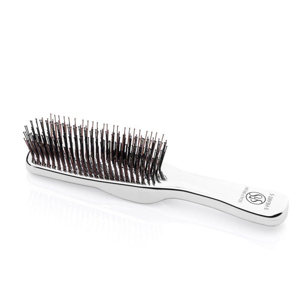 S.Heart.S Scalp Brush Plus Professional Long Silver