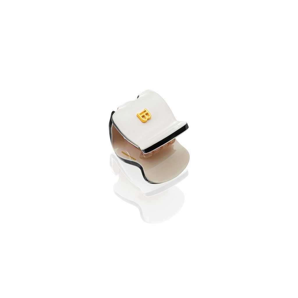 Balmain Cellulose Acetate Pince à Cheveux Extra Small White/Black
