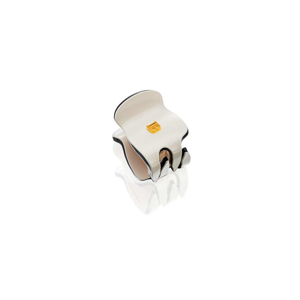 Balmain Cellulose Acetate Pince à Cheveux Extra Small White/Black