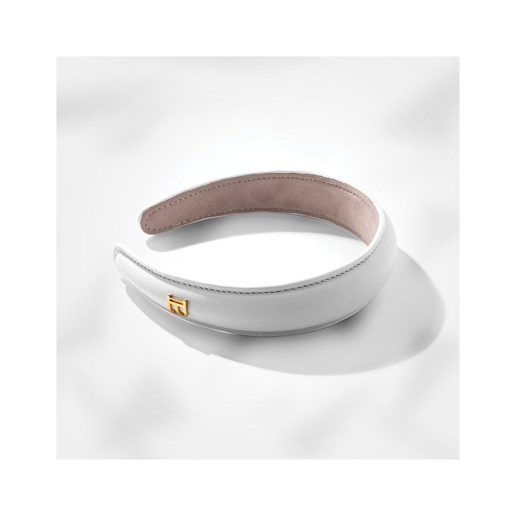 Balmain Legacy Leather Puffed Headband