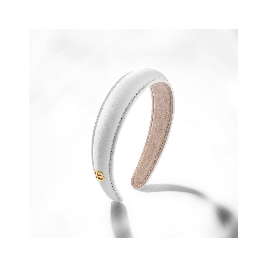 Balmain Legacy Leather Puffed Headband