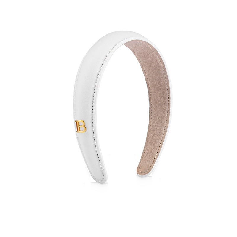 Balmain Legacy Leather Puffed Headband