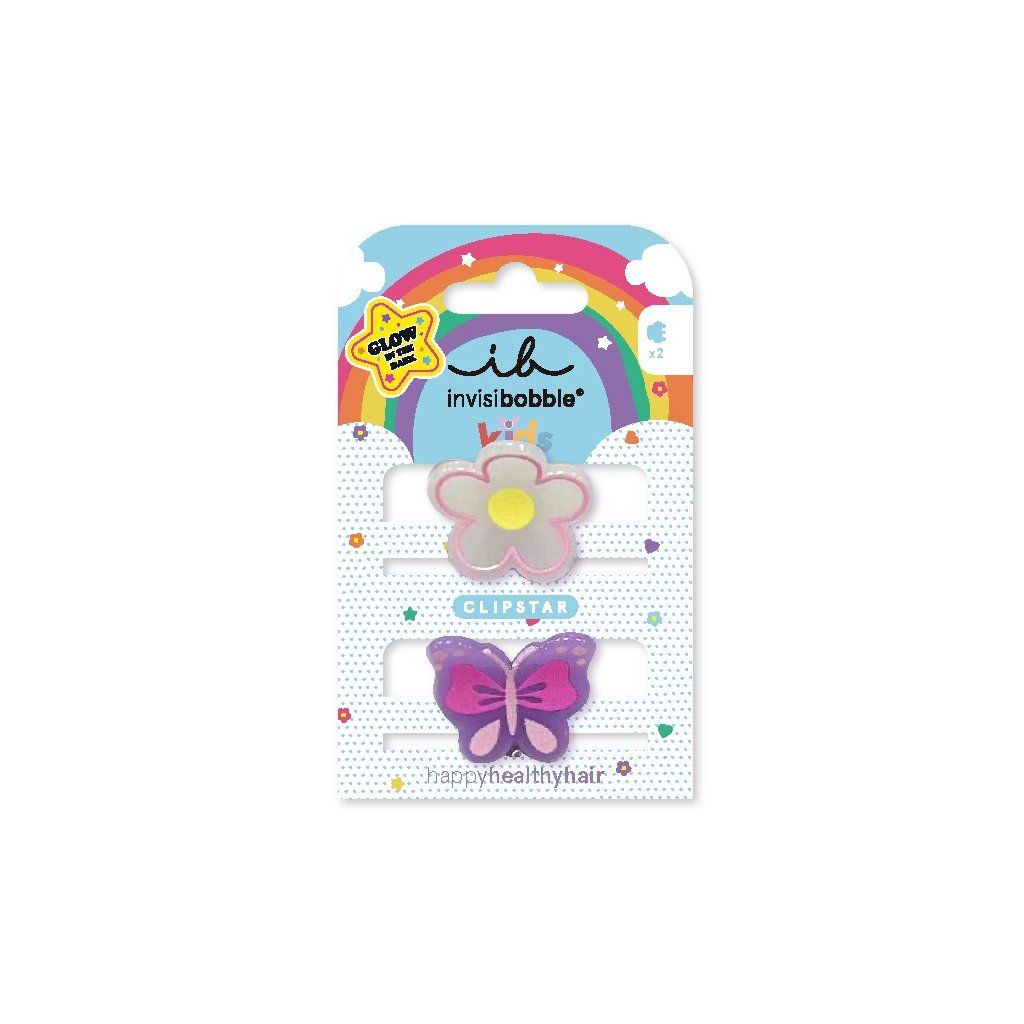 Invisibobble® Clipstar Glow Kids Happy Flower 2 ks