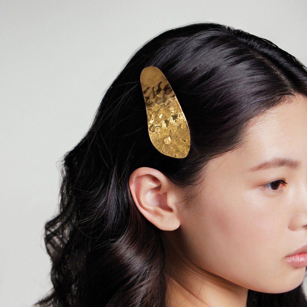 Balmain Printemps Leaf Barrette Pour Cheveux Limited Edition 18karátové zlato