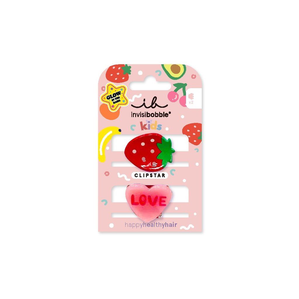 Invisibobble® Clipstar Glow Kids Frutti Strawberry 2 ks