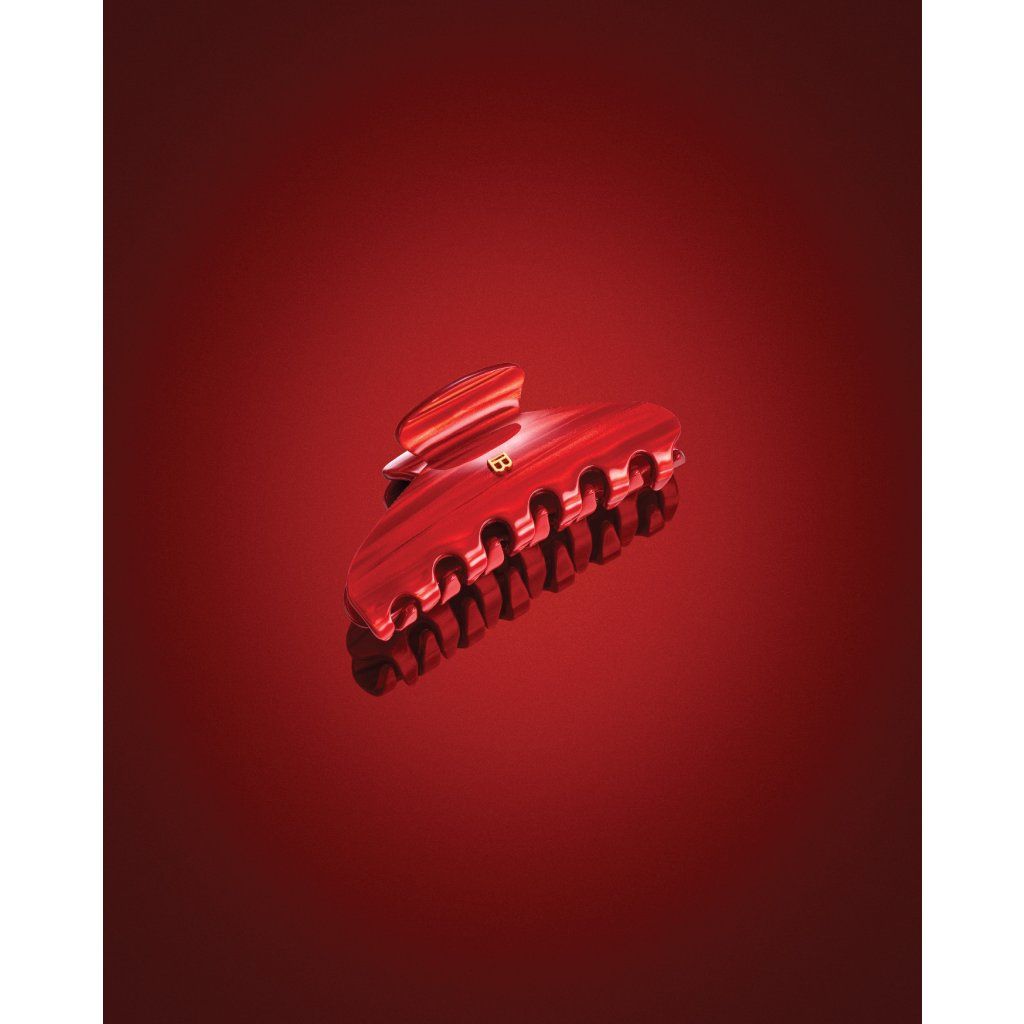 Balmain Cellulose Acetate Pince à Cheveux Large Red