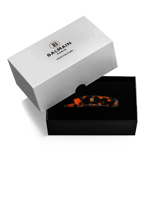Balmain Cellulose Acetate Barrette pour Cheveux Medium Tortoise Shel