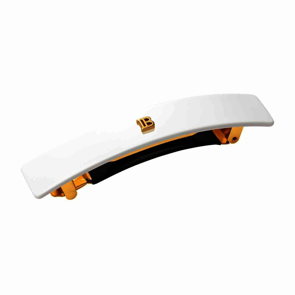 Balmain Cellulose Acetate Barrette pour Cheveux Medium White